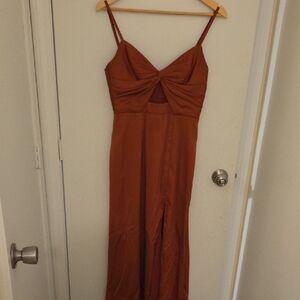 Azazie Strapless Brown Dress